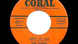 1955 HITS ARCHIVE Most Of All  Don Cornell [upl. by Zephaniah]