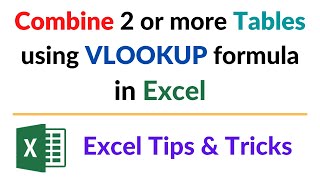 How to Join Tables using VLOOKUP formula in Excel [upl. by Euphemiah]