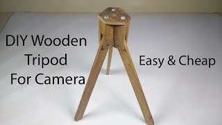 DIY Wooden Tripod For Camera Very Easy [upl. by Elleimac]