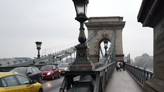 4K Walk  Budapest Hungary quotSzéchenyi Chain Bridge leading to Pestquot [upl. by Eikcir]