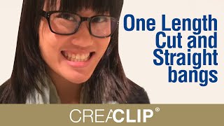 One Length Cut and Straight bangs  CreaClip Haircutting Live Vol 6  San Fran [upl. by Nna]