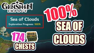 How to Sea of Clouds 100 Exploration ⭐ ALL CHESTS GUIDE 【 Genshin Impact 】 [upl. by Vitek]