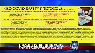 Kingsville ISD approves indoor mask mandate [upl. by Amice152]