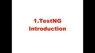 TestNG Introduction [upl. by Hctim]