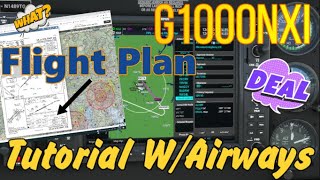 Msfs2020 G1000NXI How to input a FLIGHT PLAN using AIRWAYS the Easy Way Tips amp Tricks [upl. by Nawoj510]