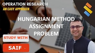 Assignment Problem Hungarian Method  In Hindi  Operation Research [upl. by Eelame607]