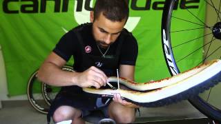 How to Glue a Cyclocross Tubular Tire with the Belgian Tape Method [upl. by Horwitz859]