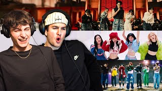 NON KPOP FANS FIRST TIME REACTION  Blackpink Stray Kids Seventeen [upl. by Nirtiac]