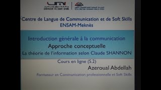 Communication Théorie de linformation et de la communication selon SHANNON [upl. by Bergin724]