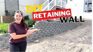 DIY Gravity Retaining Wall  How I built this retaining wall myself [upl. by Mayce]