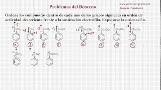 Problema 2 Reactividad del derivados del benceno en la sustitución electrófila [upl. by Eta]