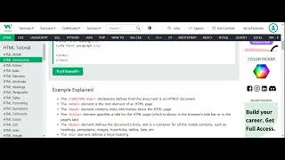 W3Schools HTML Tutorial 01  Introduction [upl. by Shabbir309]