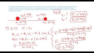 Choques Inelástico elástico y con coeficiente de restitución En un sólo ejercicio Clase [upl. by Atiuqet]
