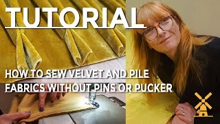 How To Sew Velvet And Pile Fabrics Without Pins Or Pucker [upl. by Hanoy]