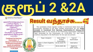 TNPSC Group 2 Result 2024 Group 2A preliminary exam Result Main exam date Selection list [upl. by Pearce]