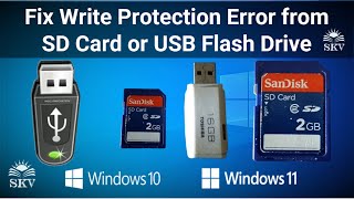 How to Fix Write Protection Error from SD card or USB Flash Drive in Windows 10 3 Easy Methods [upl. by Tserrof]