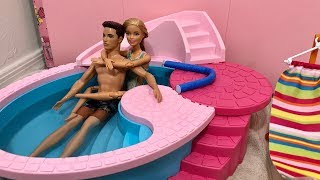 Barbie and Ken Morning Routine Pool Swim [upl. by Aeneus186]