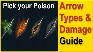 Assassins Creed Odyssey  Arrow Types amp Damage Guide  Fire Poison Death Arrows Comparison [upl. by Jacinthe378]