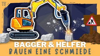 Bagger amp Baufahrzeuge ⭐ Wir bauen eine Schmiede  Kindervideos  Kinderfilme  telekids [upl. by Sualokin]