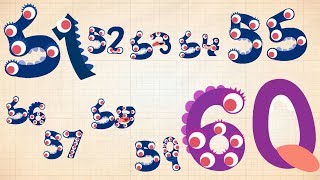 Endless Numbers  Learn to Count from 51 to 60 amp Simple Addition With the Adorable Endless Monsters [upl. by Naryk]