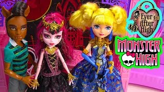 Monster High Draculaura Ever After High Blondie Lockes Thronecoming Clawd Wolf Playset Doll [upl. by Sudbury]