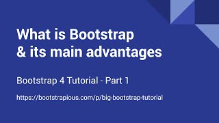 What is Bootstrap amp its main advantages [upl. by Sherlock747]