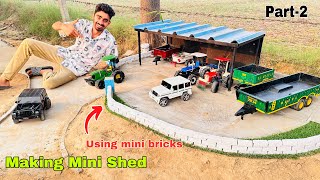 Mini shed making for Rc tractor using mini bricks 🧱 ll Part2 ll Aakash946 [upl. by Adnalay]