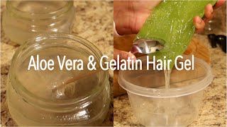 DIY Aloe Vera amp Gelatin Hair Gel Enhance Curls amp Shine [upl. by Odlopoel]