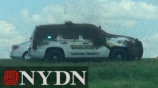 Swarm of bees attack Oklahoma police car [upl. by Agee563]