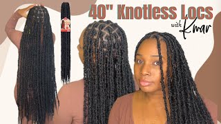 DISTRESSED FAUX LOCS ON 4C HAIR premade locs  LESS WRAPPING  Knotless Method [upl. by Lehcir76]