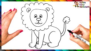 How to Draw a Lion Roaring Color [upl. by Ayrad]