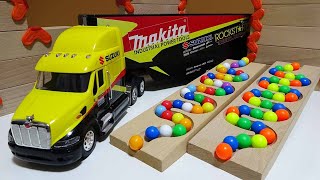 Marble Run Race ☆ HABA Slope Dump Truck amp Garbage Trucks [upl. by Nordek]