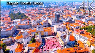 Zagreb Croatia 4K by Drone [upl. by Niuqauj]