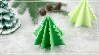 DIY Weihnachtsbaum aus Papier basteln  Tannenbaum falten ohne Kleber [upl. by Ademla]