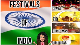 Festivals of India National Festivals amp Religious Festivals of India EVS CLASS 1  NCERT [upl. by Ettenwahs348]