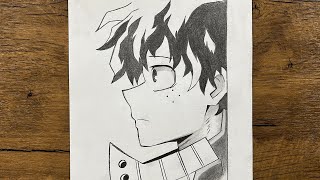 How to draw Deku from Boku no hero academia stepbystep  how to draw midoriya [upl. by Sivart967]