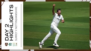 Highlights Surrey collect key wickets late on day two vs Nottinghamshire [upl. by Rotce]