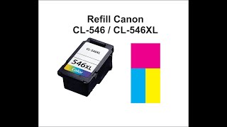 How to Refill Canon cartridge CL546 CL546XL [upl. by Charters404]