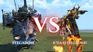 WARHAMMER III Total War  Stegadon VS KDaai Fireborn [upl. by Radmilla]