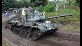 M47 Patton driving in the wood Tanks in Town [upl. by Thay]