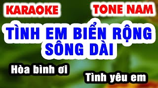 Karaoke TÌNH EM BIỂN RỘNG SÔNG DÀI Tone Nam Cha Cha Cha Hòa Bình Ơi  Karaoke Organ 9669 [upl. by Demaggio]