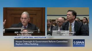 Rep Trey Gowdy RSC questions FBI Director Comey on Hillary Clinton Email Investigation CSPAN [upl. by Aicnerolf827]