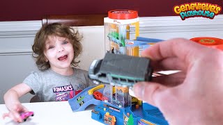 Genevieve teaches Colors while Playing with Tomica Toy Car playset [upl. by Nataline210]