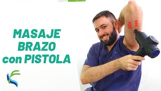 MASAJE de BRAZO y CODO con pistola de masaje  Fisiolution [upl. by Aw]