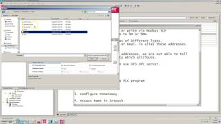 Modicon M340 With Wonderware Intouch Via OFS OPC Factory Server [upl. by Eseerahs]