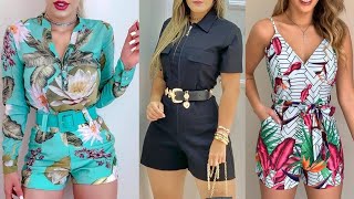 LINDOS ENTERIZOS CORTOS ROMPERS MONOS EN TENDENCIA PARA OCASIONES ELEGANTES O CASUALES MODA 2022 [upl. by Ahkos]