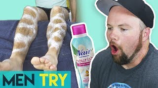 Men Try Nair  Hair Removal Spray Depilatory Cream [upl. by Sugihara966]