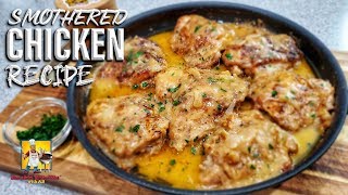 Smothered Chicken and Gravy Recipe  Comfort Food [upl. by Alekin]