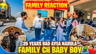 FAMILY REACTION 🥺😭  25 YEARS BAD AYEA NARULA FAMILY CH BABY BOY 😭  MR MRS NARULA [upl. by Zollie]