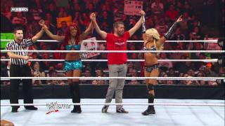 Raw  Raw Kelly Kelly amp Alicia Fox vs The Bella Twins [upl. by Einoj]